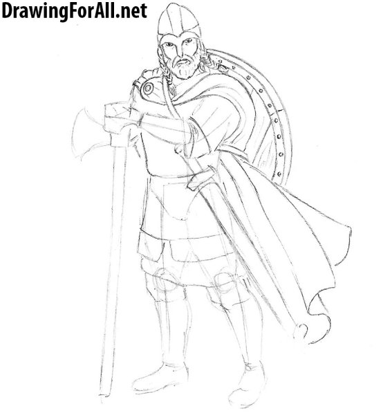 Нарисовать викинга поэтапно