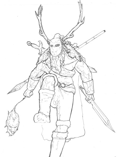 Викинг карандашом для срисовки