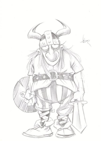Викинг рисунок карандашом для начинающих