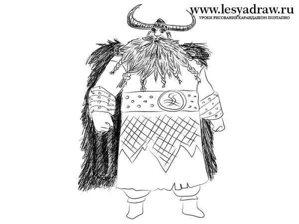 Викинг рисунок детский