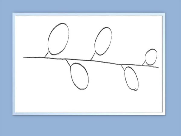 Поэтапное рисование ветка