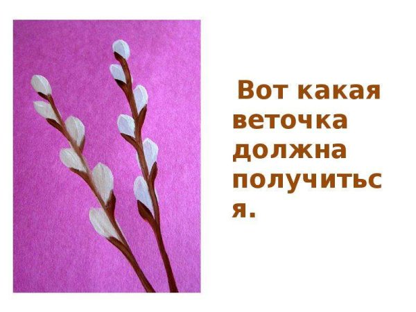 Квиллинг веточка вербы