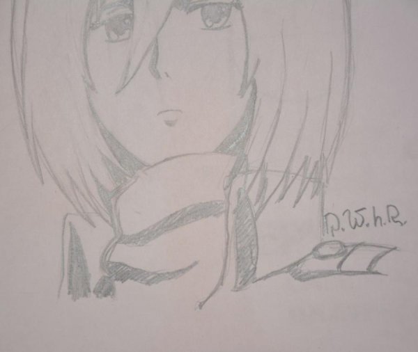 Микаса Аккерман рисунок карандашом