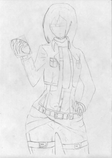 Микаса Аккерман рисунки карандашом в полный рост