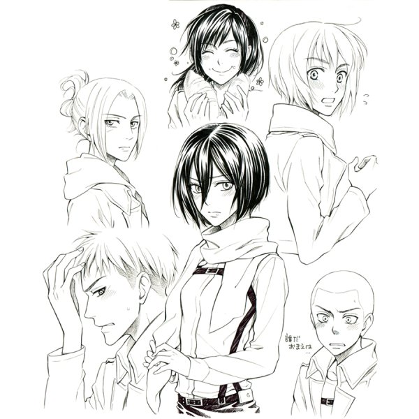 Атака титанов Саша Микаса и Энни