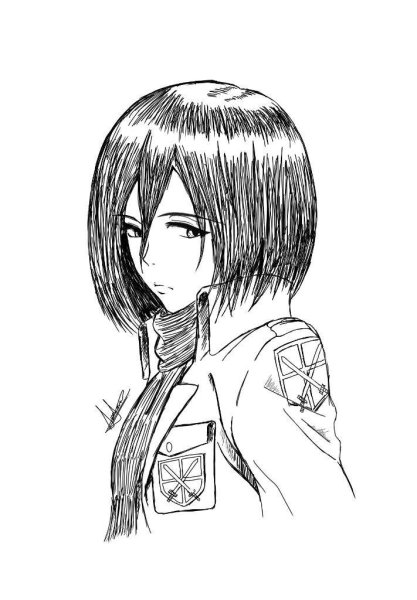 Микаса Аккерман для срисовки