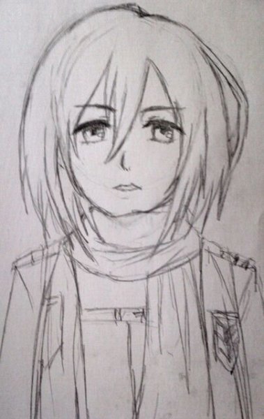 Микаса Аккерман рисунки карандашом в полный рост