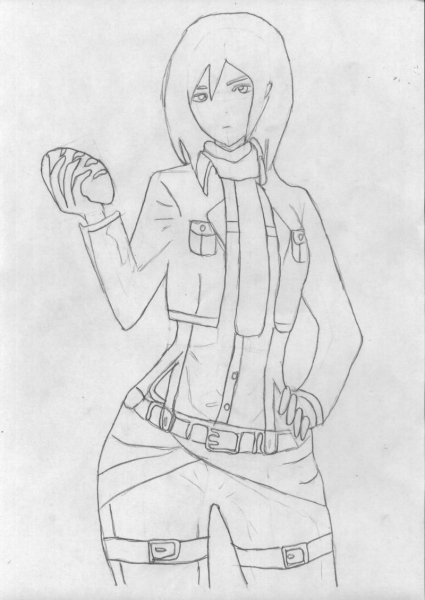 Микаса Аккерман для срисовки