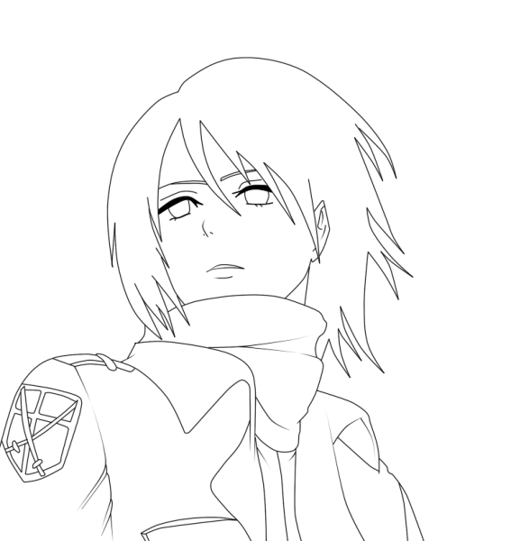 Как нарисовать Микасу поэтапно