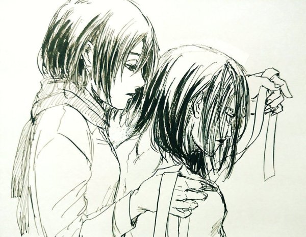 Микаса Аккерман карандашом