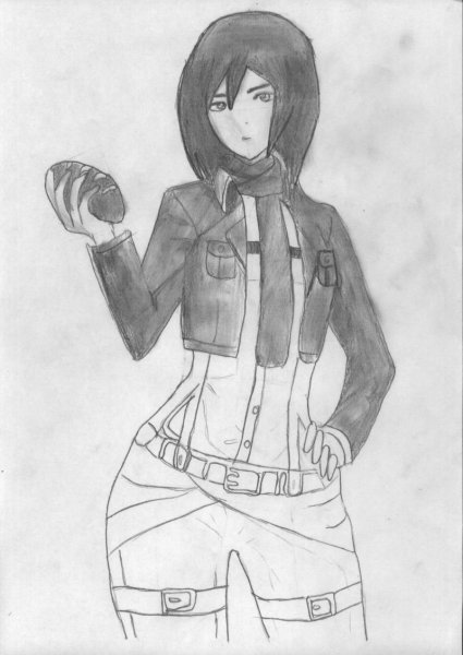 Раскраски аниме атака титанов Микаса