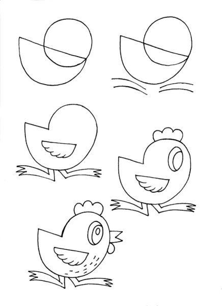 Рисунки для детей 5 лет пошагово