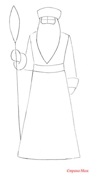 Поэтапное рисование Снегурочки