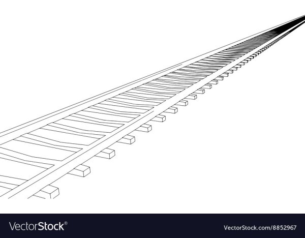 Рельсы сбоку вектор