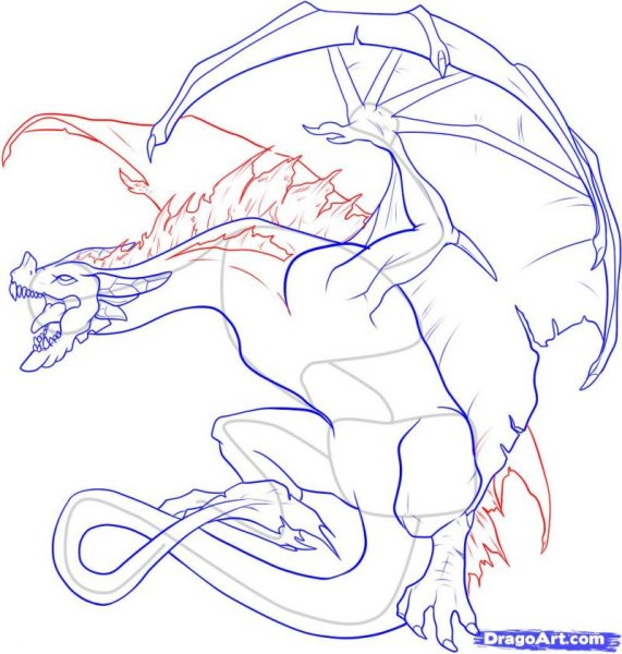 Поэтапное рисование дроконов