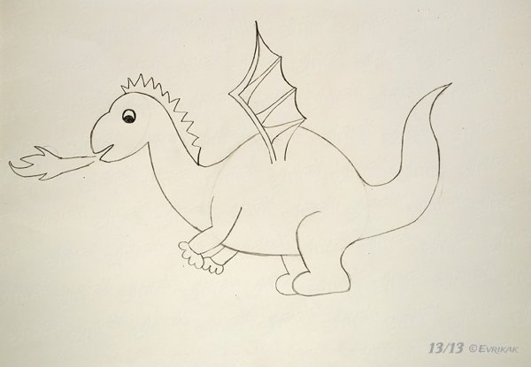 Дракон для рисования для детей