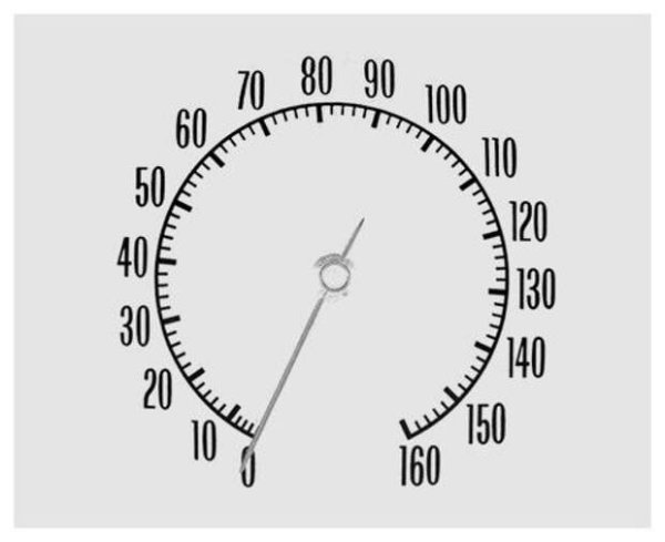 Электронный спидометр нарисованный чб