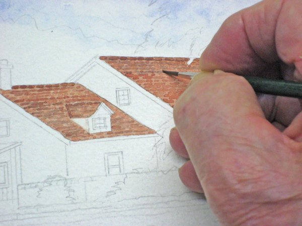 Рисуем черепичную крышу