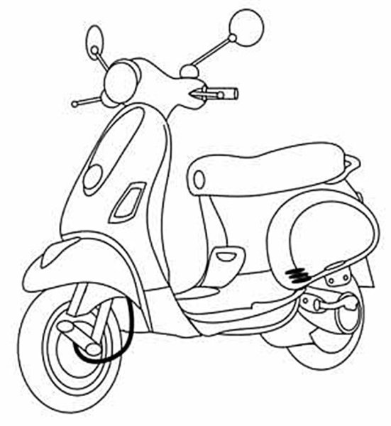Раскраска скутер