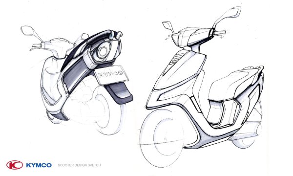 Скутер карандашом