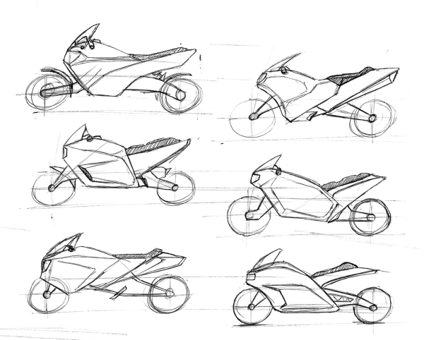 Поэтапное рисование мотоцикла