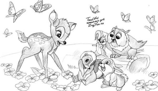 Рисунки для срисовки мультяшки