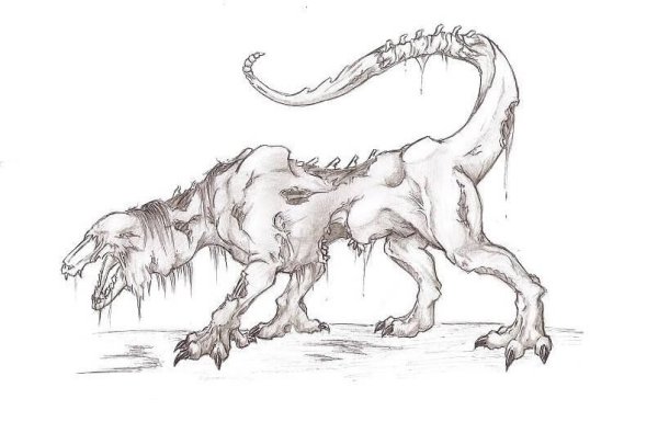 SCP 682 рисунок карандашом