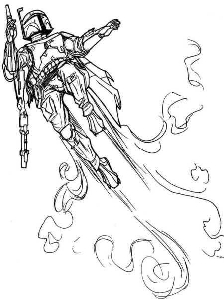 Раскраска Звездные войны Мандалорец