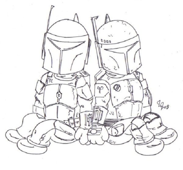 Раскраска лего Звездные войны Боба Фетт