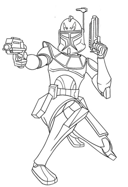 Раскраска Звёздные войны Капитан рекс
