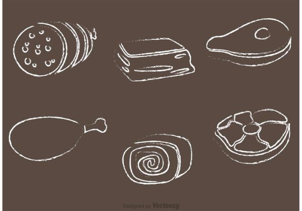 Мясо мелом на доске