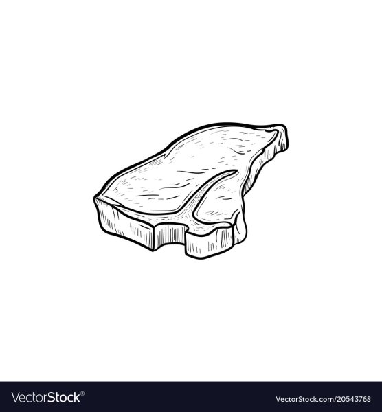 Стейк с косточкой рисунок