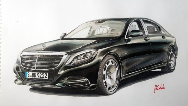 Мерседес s600 рисунок