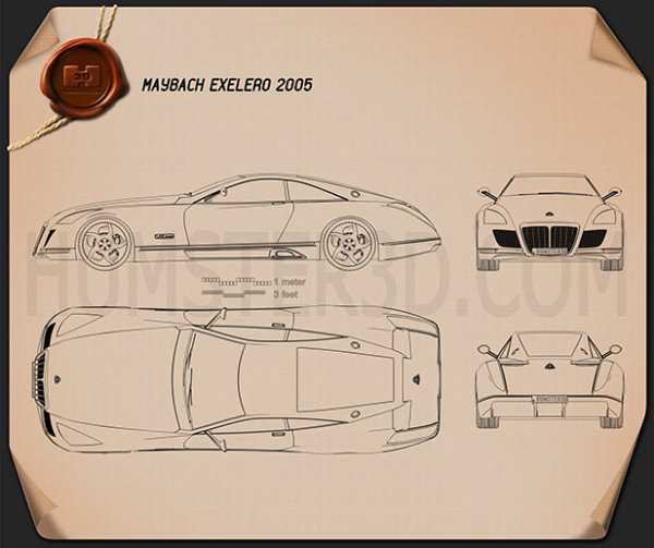 Майбах 62 кабриолет чертёж
