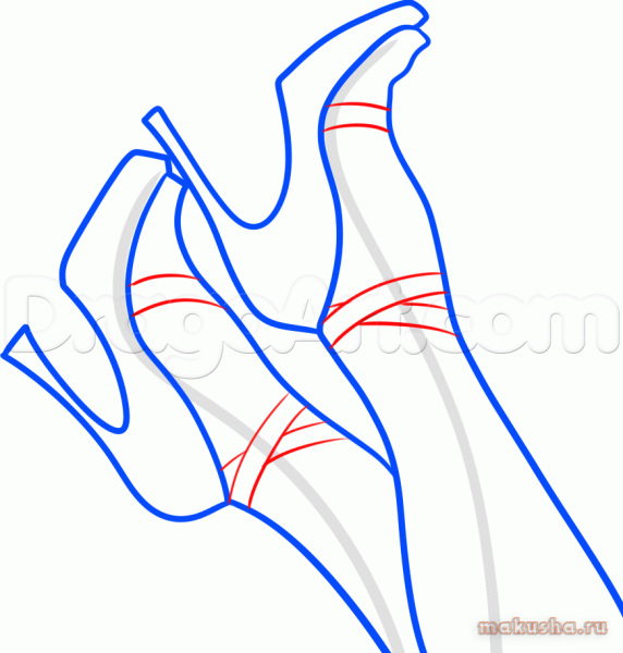 Босоножки раскраска