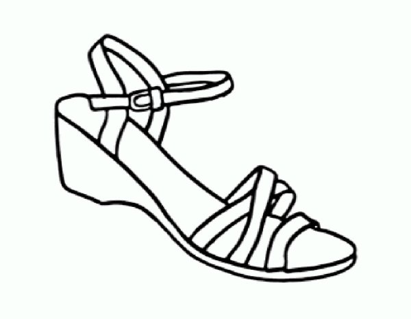 Сандалии раскраска для детей