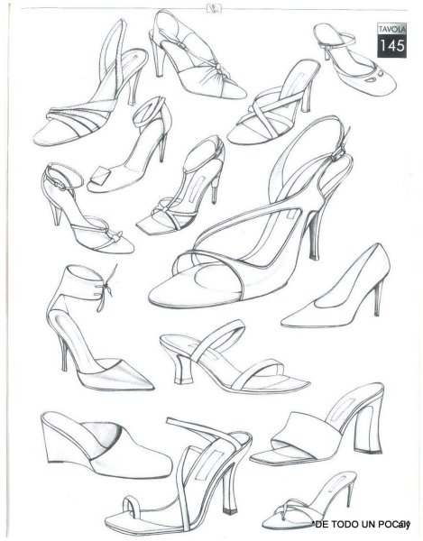 Рисунки обуви для срисовки