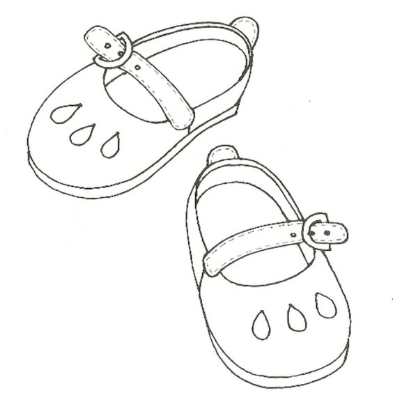 Босоножки раскраска для детей