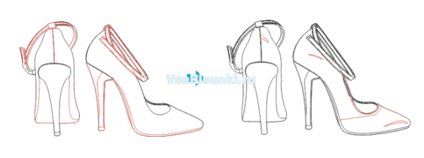 Нарисованные ноги в туфлях