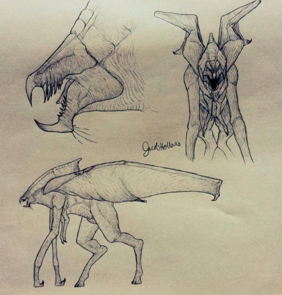 Годзилла рисунок поэтапно