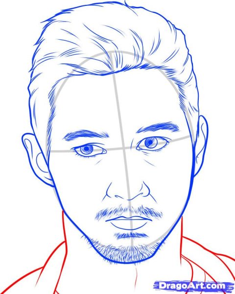 Лицо мужчины рисунок карандашом для детей