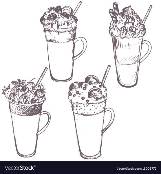 Молочный коктейль hand drawn