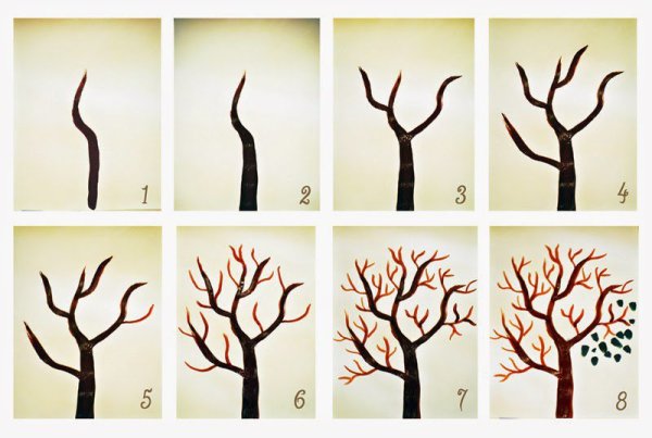 Поэтапное рисование дерева