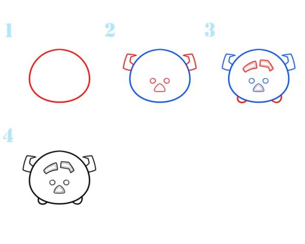 Как поэтапно рисовать Салли из мультика