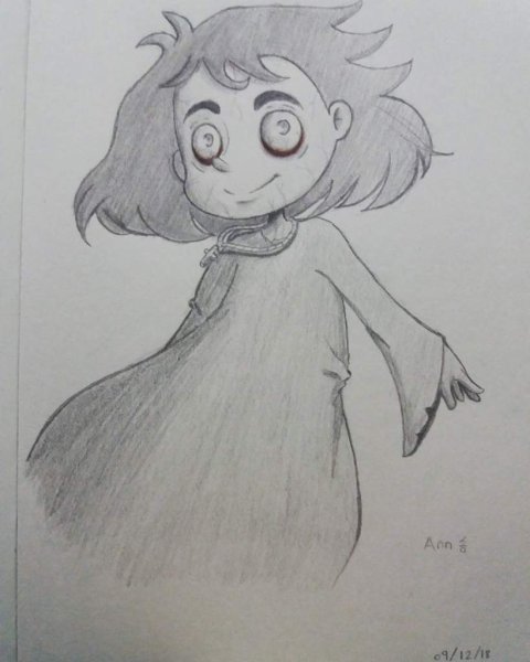 Меган рисунок карандашом Салли фейс