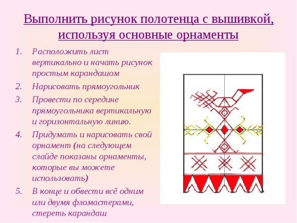 Рисунок на тему вышивка 5 класс