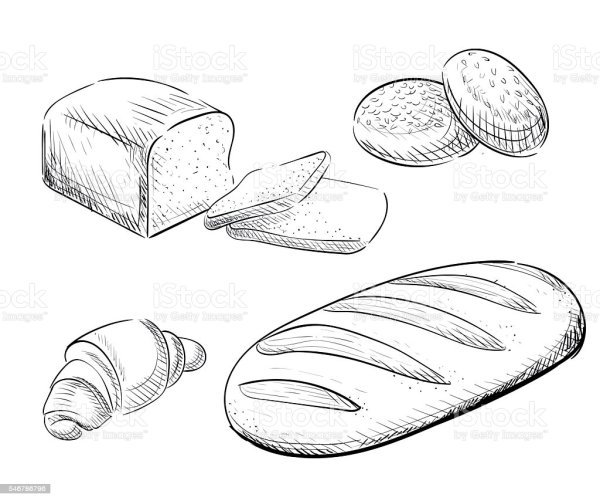 Хлеб и хлебобулочные изделия карандашом