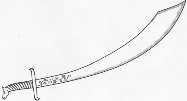 Сабля раскраска