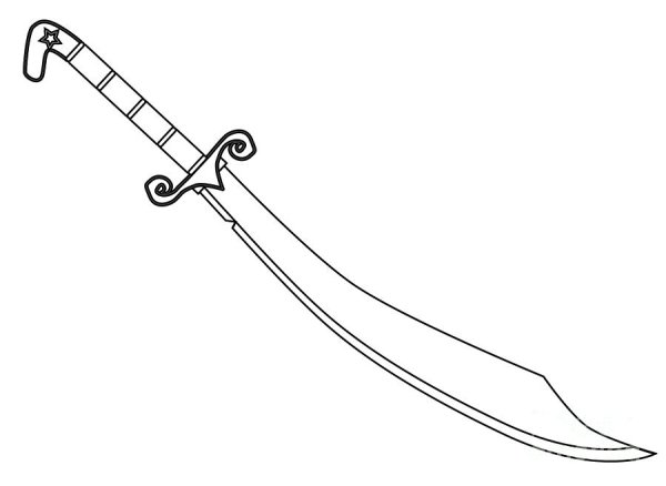 Пиратская сабля чертеж