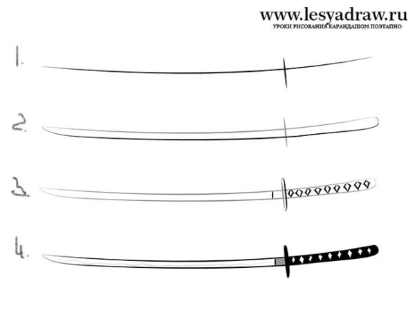 Рисунок катаны